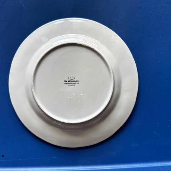 Palate and Plate Modern Transferware Bread Plate Grey & Cream Floral - Picture 3 of 3